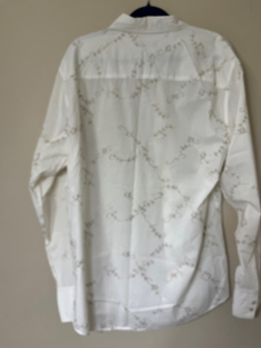 7 Diamonds White Button-Up Shirt with Tan Embroidery - Picture 3 of 3